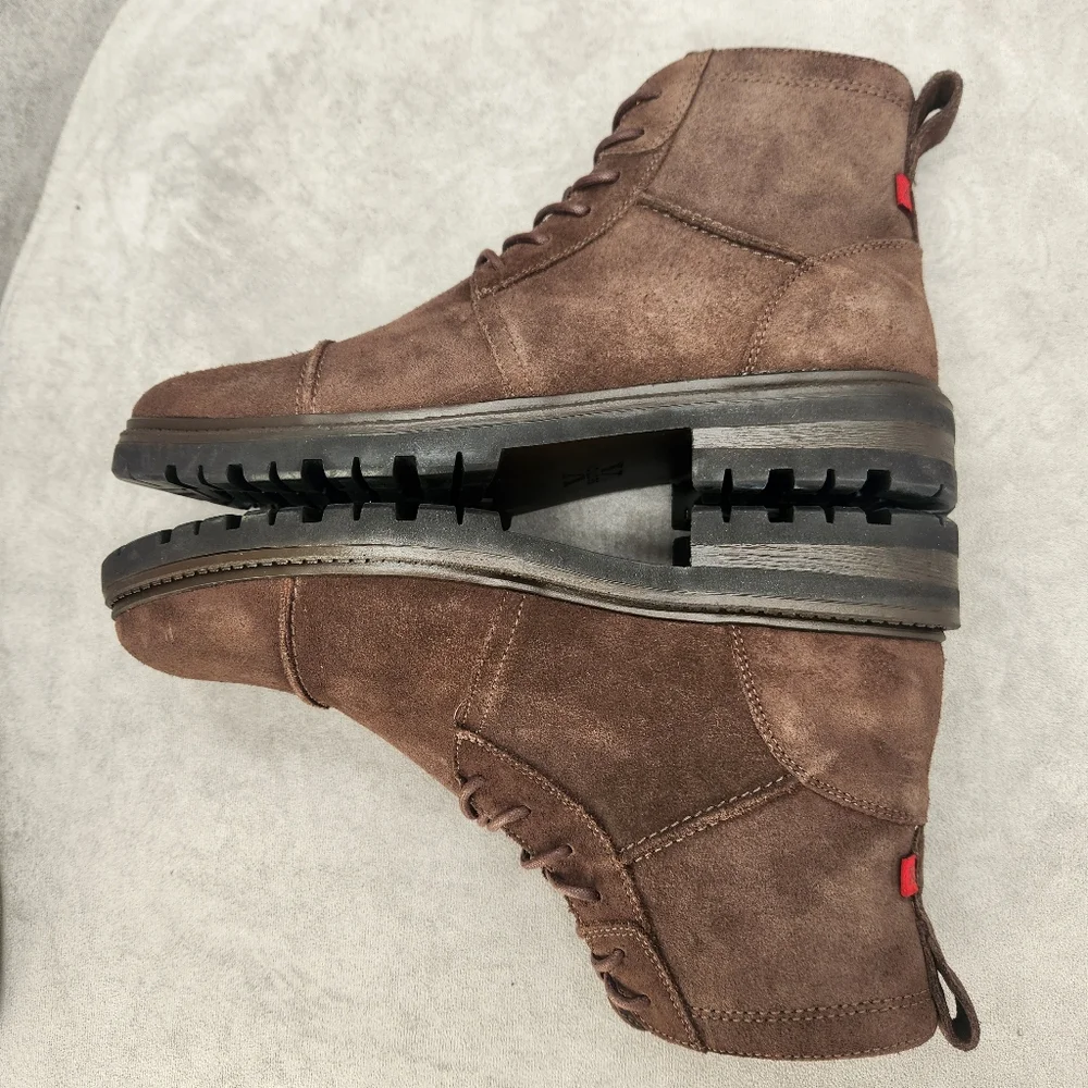 Section X Ankle Boots Men's 8.5 Chocolate Brown Suede Braxton Biker New $135